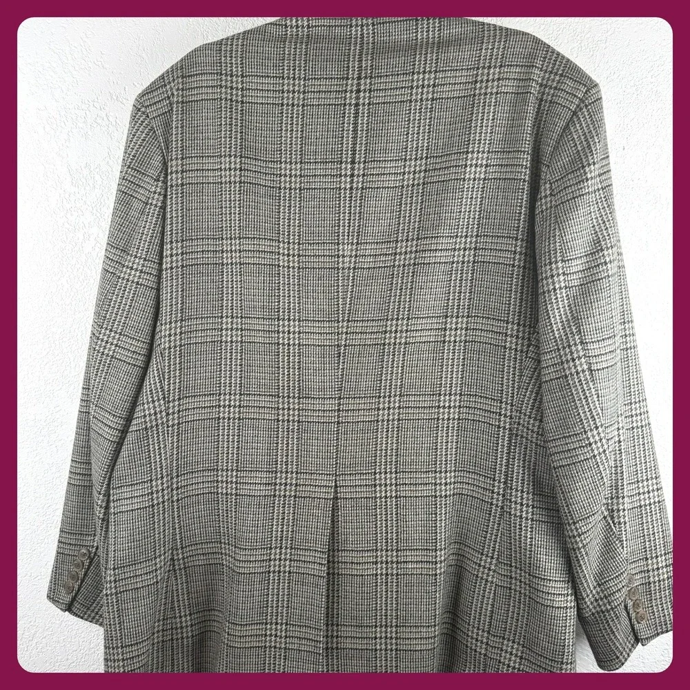 Vintage VTG Corbin Ltd Mens Tweed‎ Plaid Blazer Jacket Professional Made in USA